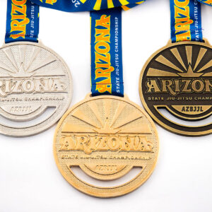 Medalha em metal 3D banho de ouro