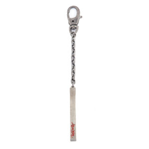 Chaveiro em metal banho prata velha retorcido com argola